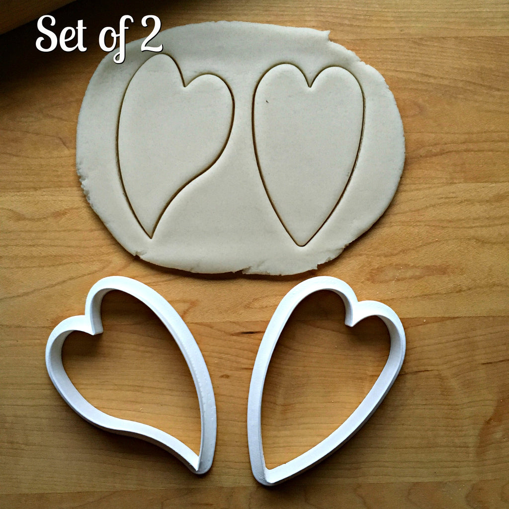 Set of 2 Skinny Heart Cookie Cutters/Dishwasher Safe