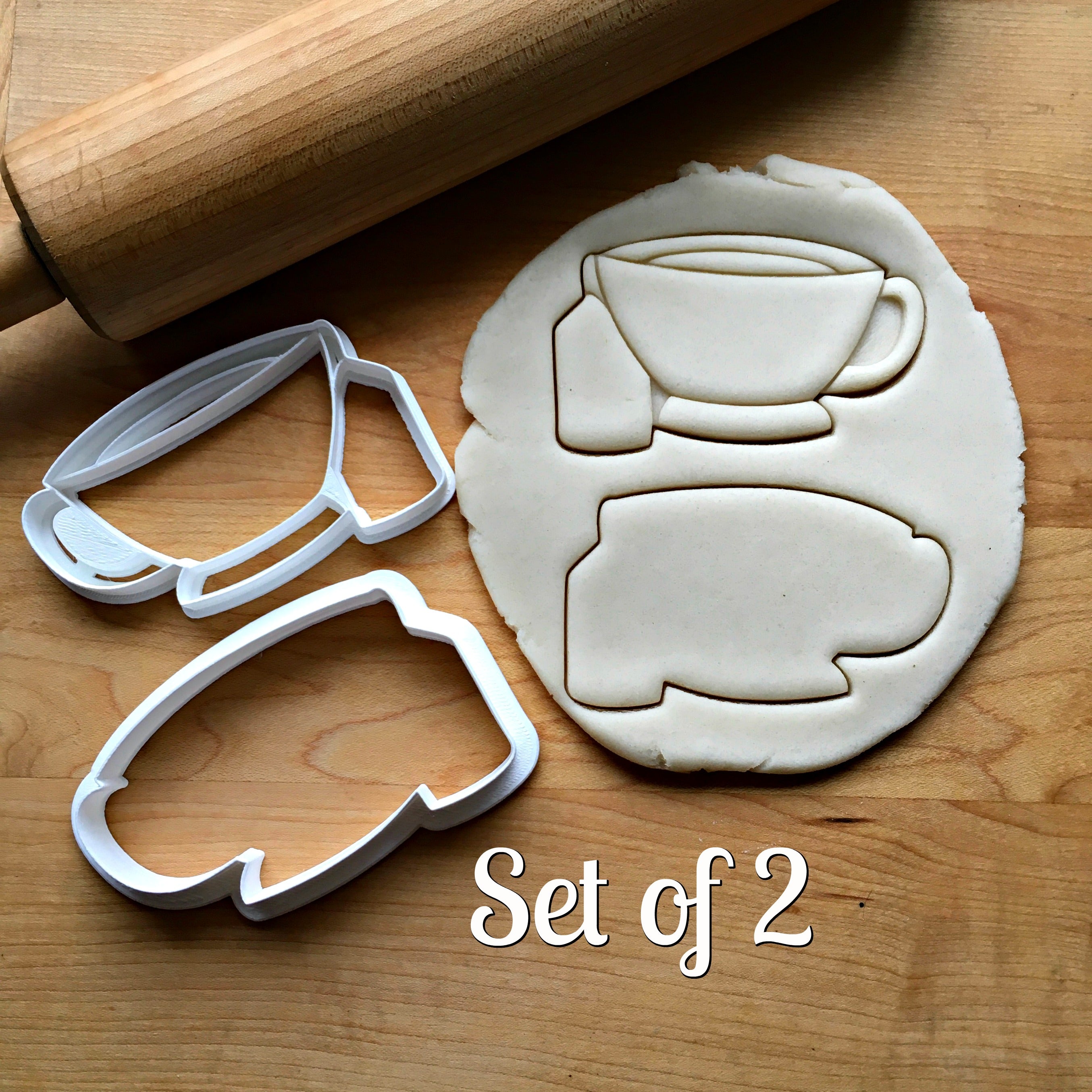 Set of 2 Teacup Cookie Cutters/Dishwasher Safe
