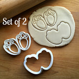 Set of 2 Bunny Paw Print Cookie Cutters/Dishwasher Safe