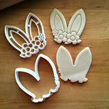 Set of 2 Bunny Ears with Flowers Cookie Cutters/Dishwasher Safe