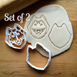 Set of 2 Husky/Wolf Cookie Cutters/Dishwasher Safe