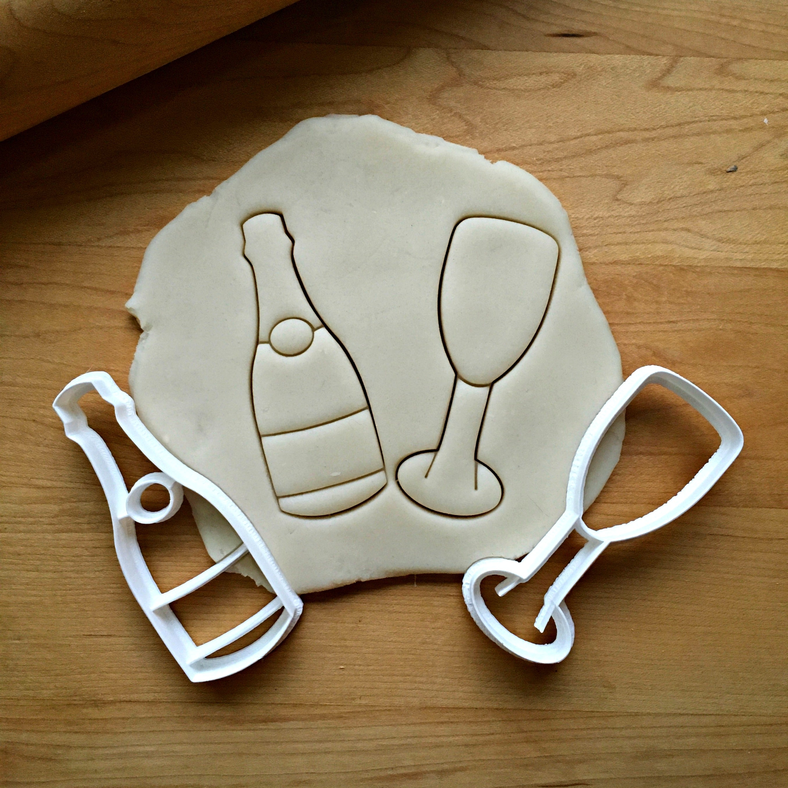 Champagne Glass and Bottle Cookie Cutter Set/Dishwasher Safe