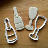 Champagne Glass and Bottle Cookie Cutter Set/Dishwasher Safe