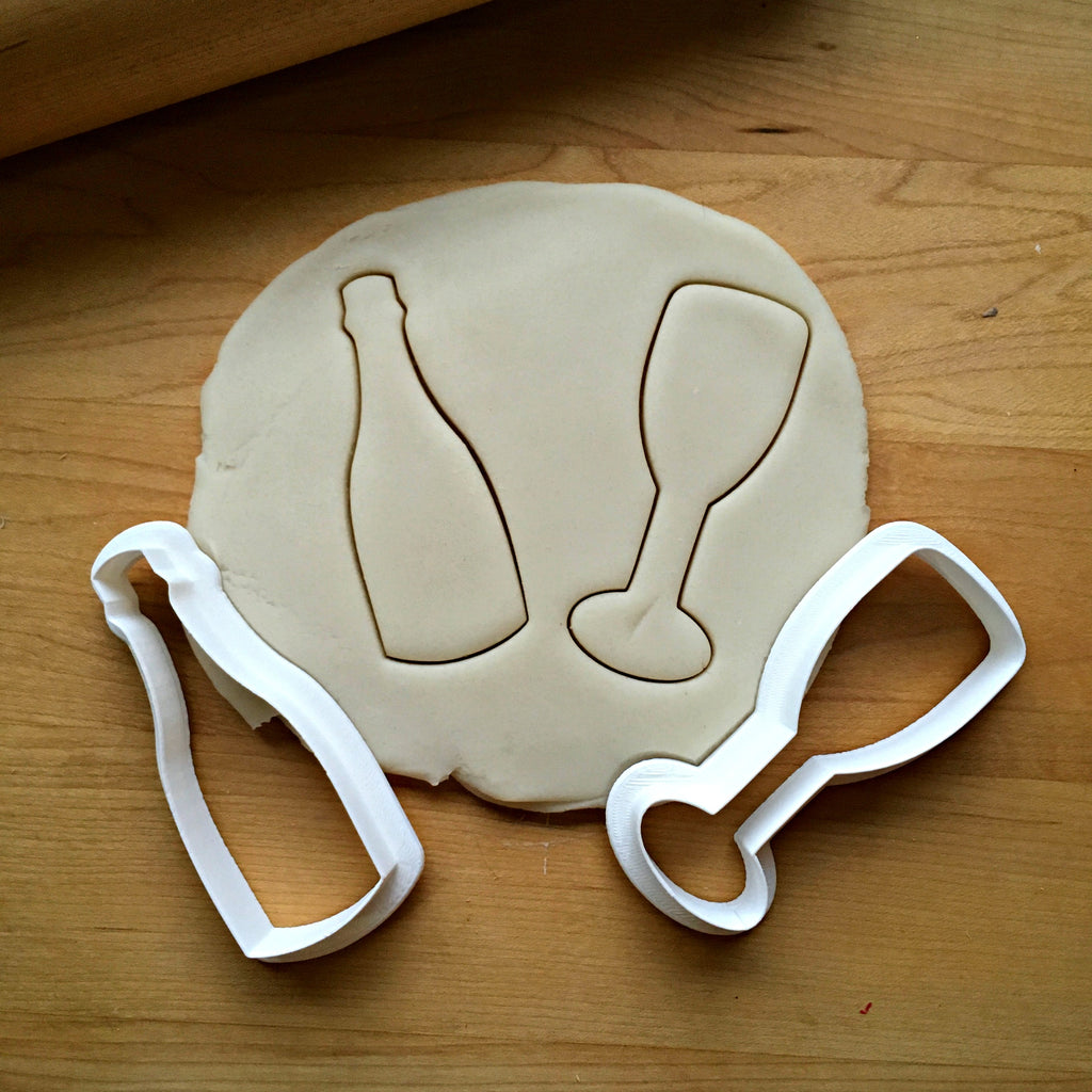 Champagne Glass and Bottle Cookie Cutter Set/Dishwasher Safe