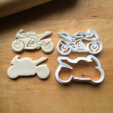 Set of 2 Sport Motorcycle Cookie Cutters/Dishwasher Safe