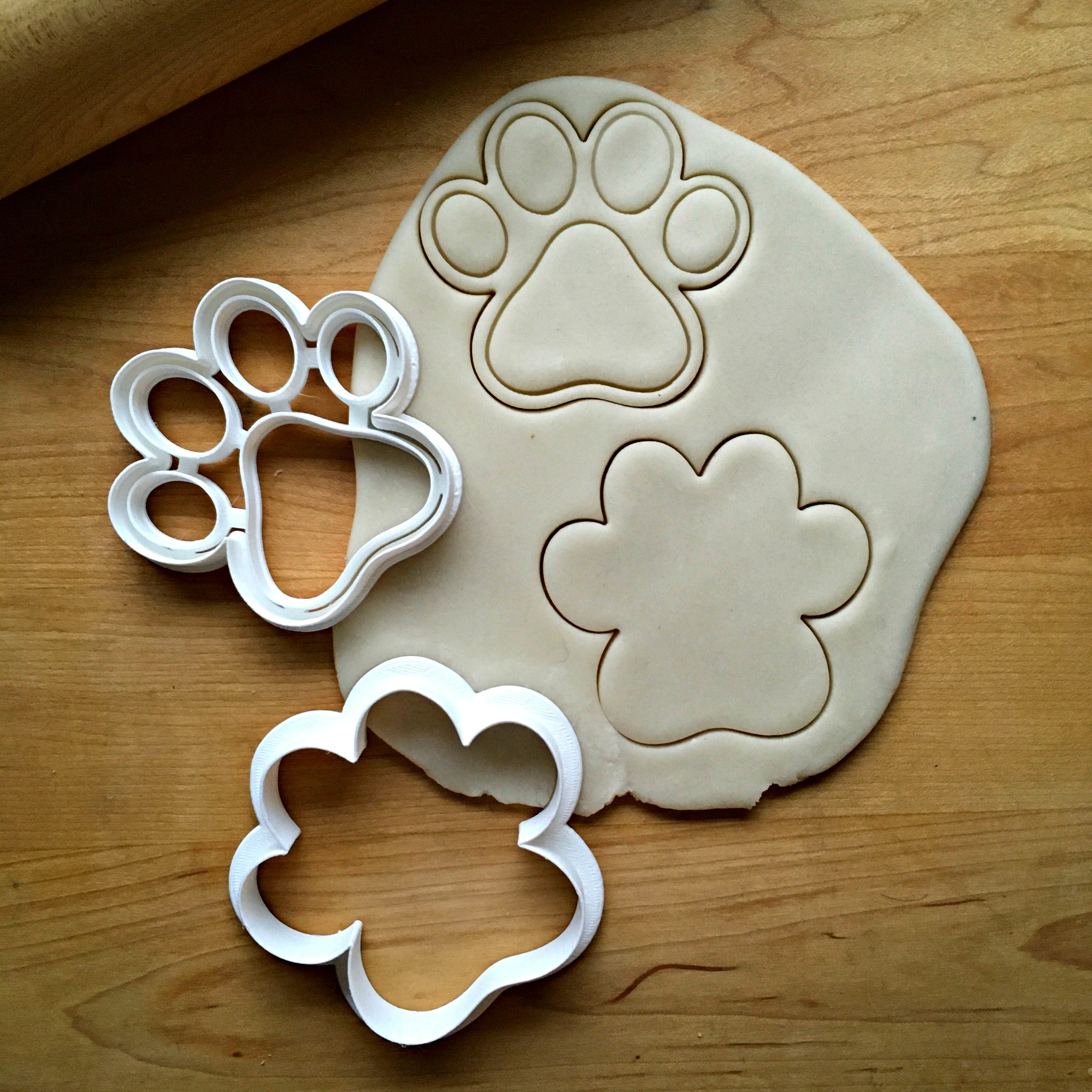 Set of 2 Paw Print Cookie Cutters/Dishwasher Safe