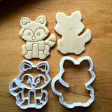Set of 2 Fox/Raccoon Cookie Cutters/Dishwasher Safe