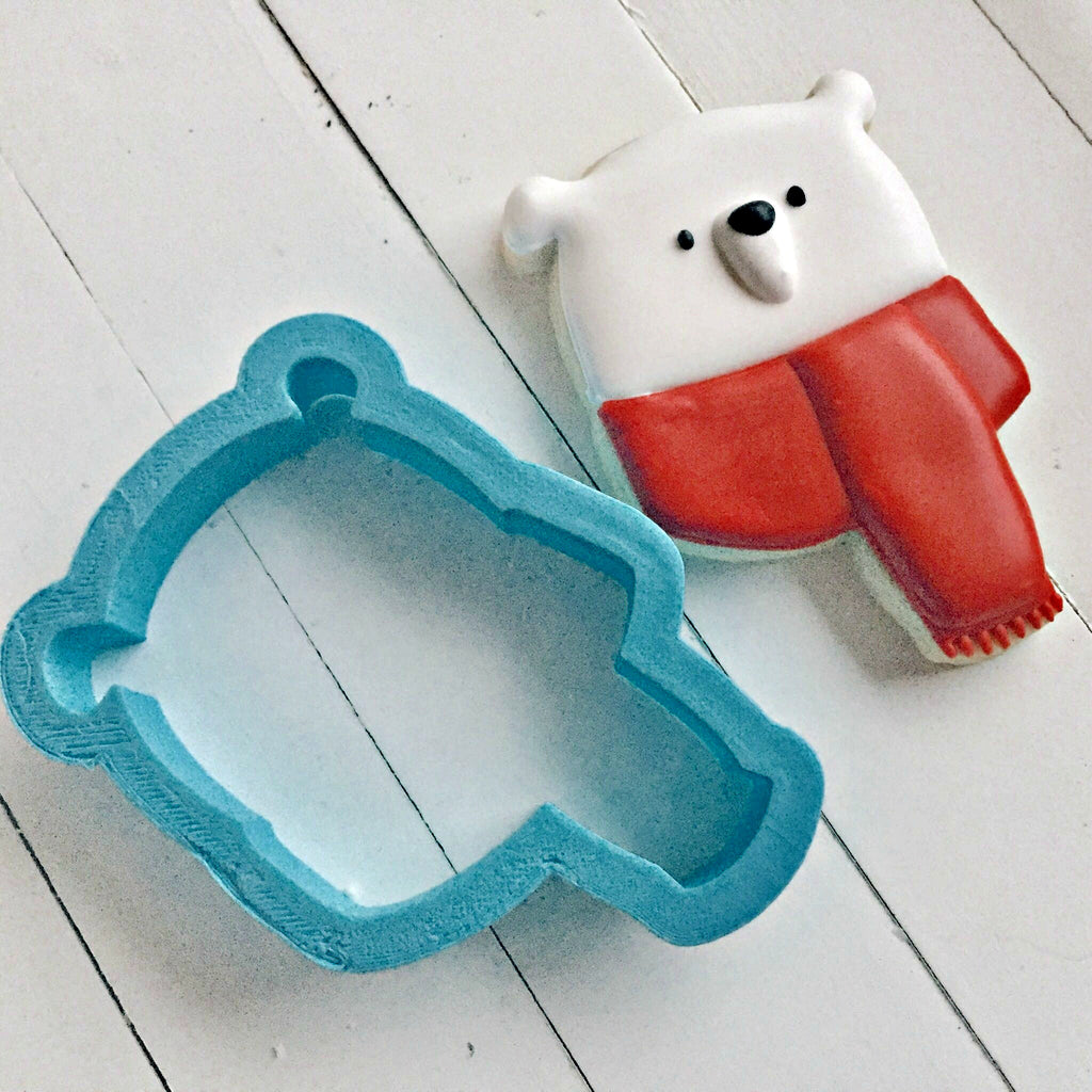 Cute Bear with Scarf Cookie Cutter/Dishwasher Safe/Template Included