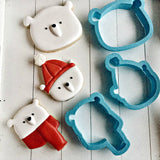 Set of 3 Cute Bear Cookie Cutters/Dishwasher Safe/Template Included