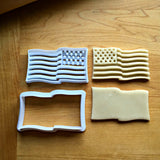 Set of 2 American Flag Cookie Cutters/Multi-Size/Dishwasher Safe