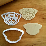 Set of 2 Pug Dog Cookie Cutters/Dishwasher Safe