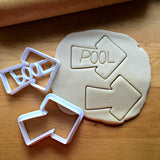Set of 2 Pool Sign Cookie Cutters/Dishwasher Safe