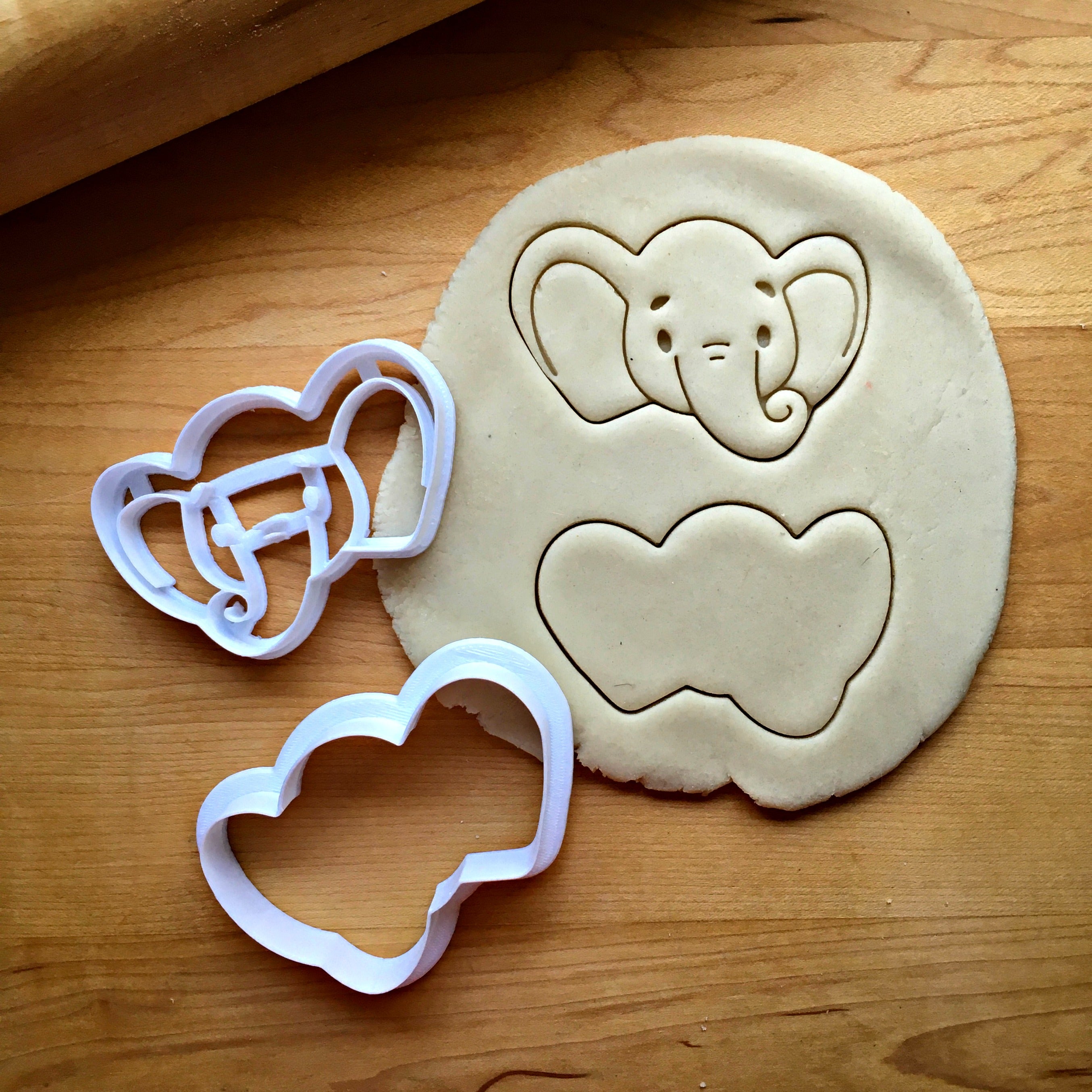 Set of 2 Baby Elephant Face Cookie Cutters/Dishwasher Safe