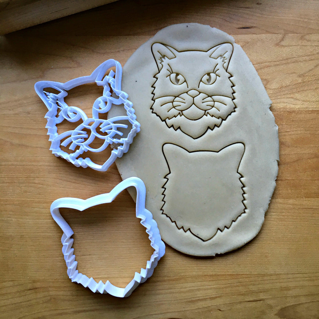 Set of 2 Long Haired Cat Cookie Cutters/Dishwasher Safe