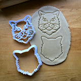 Set of 2 Long Haired Cat Cookie Cutters/Dishwasher Safe