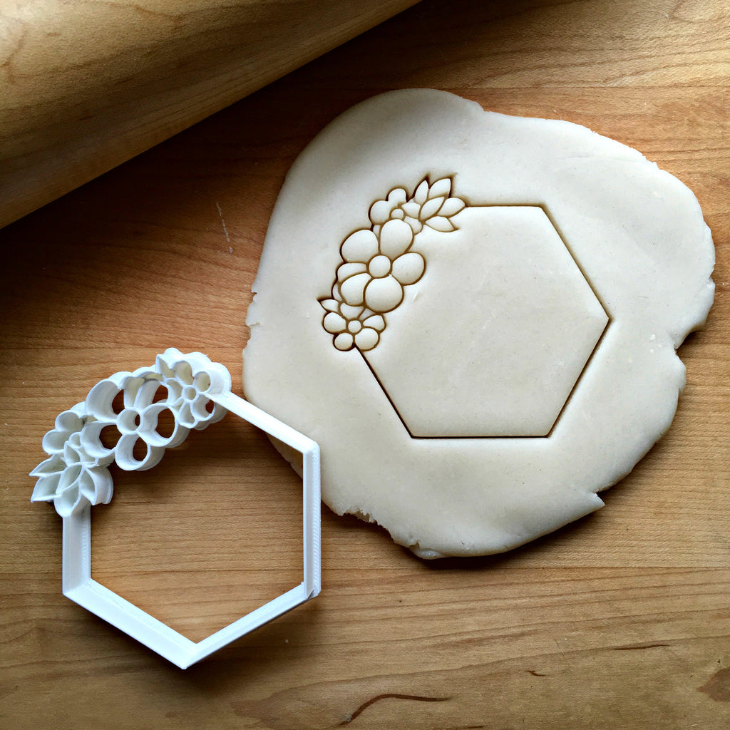 Floral Hexagon Cookie Cutter/Dishwasher Safe