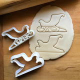 Set of 2 Sleigh Cookie Cutters/Dishwasher Safe