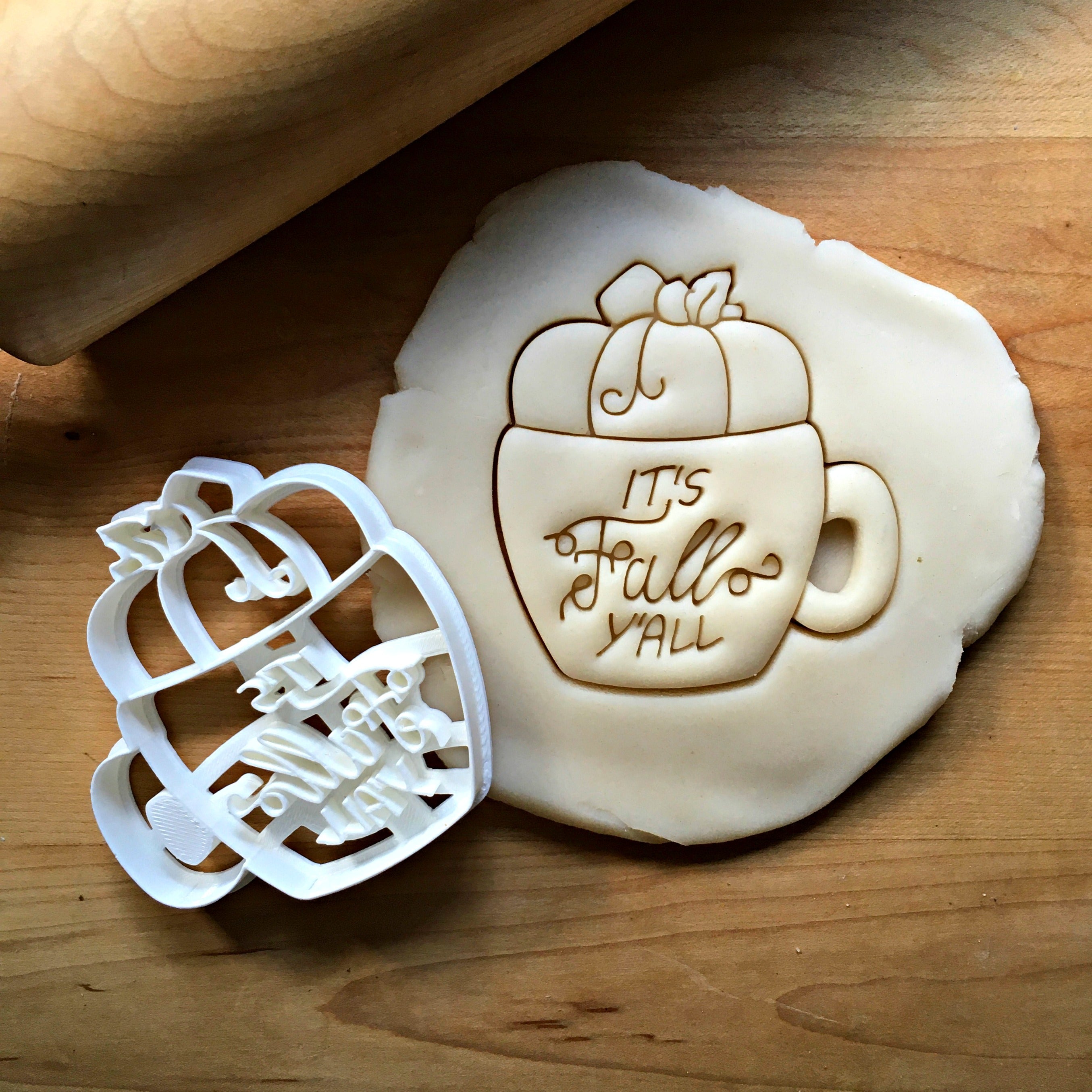 It's Fall Y'all Pumpkin Mug Cookie Cutter/Dishwasher Safe