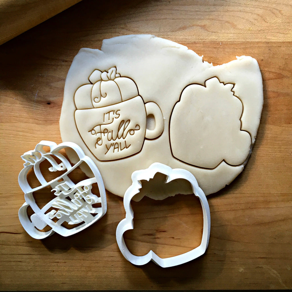Set of 2 It's Fall Y'all Pumpkin Mug Cookie Cutters/Dishwasher Safe