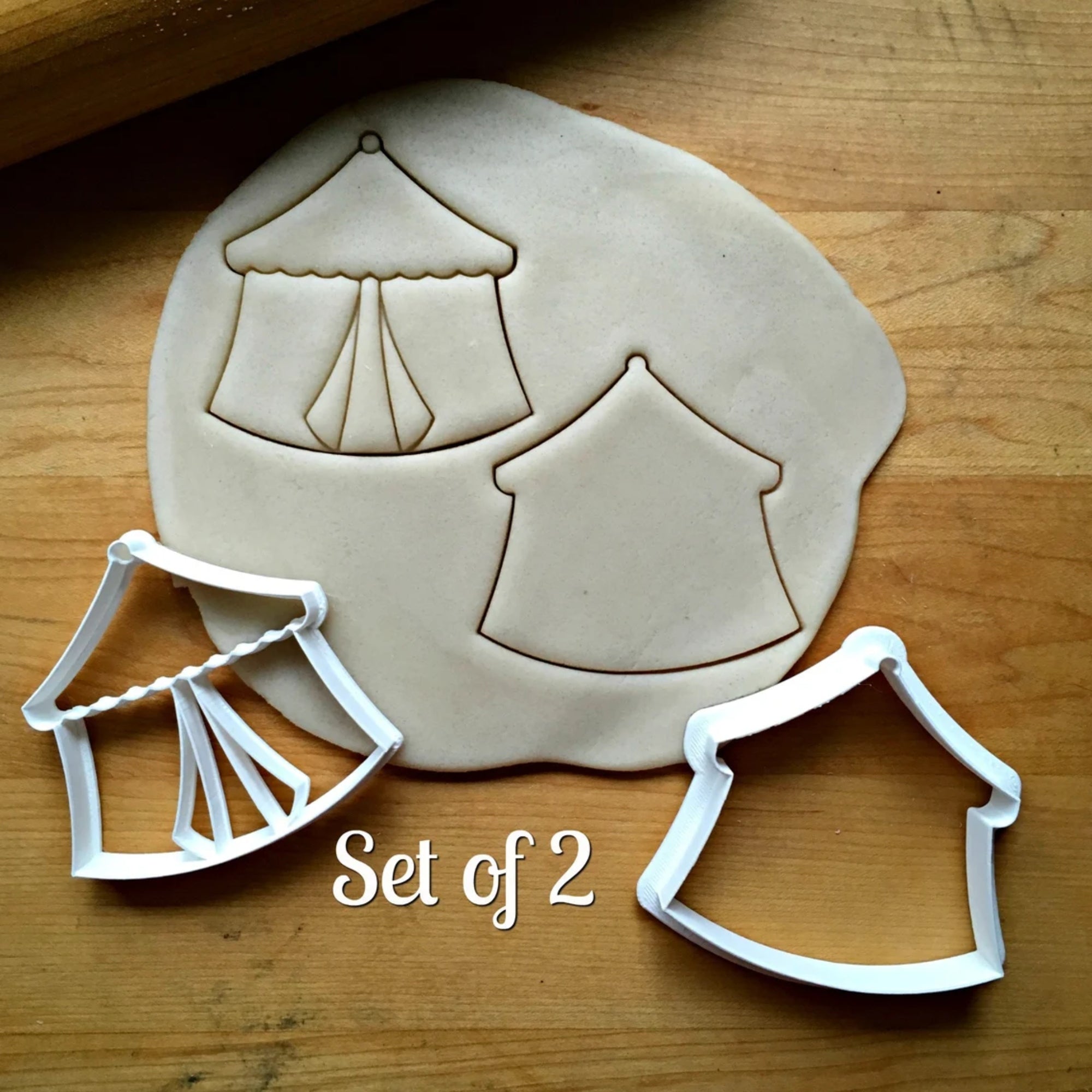 Set of 2 Circus Tent Cookie Cutters/Dishwasher Safe