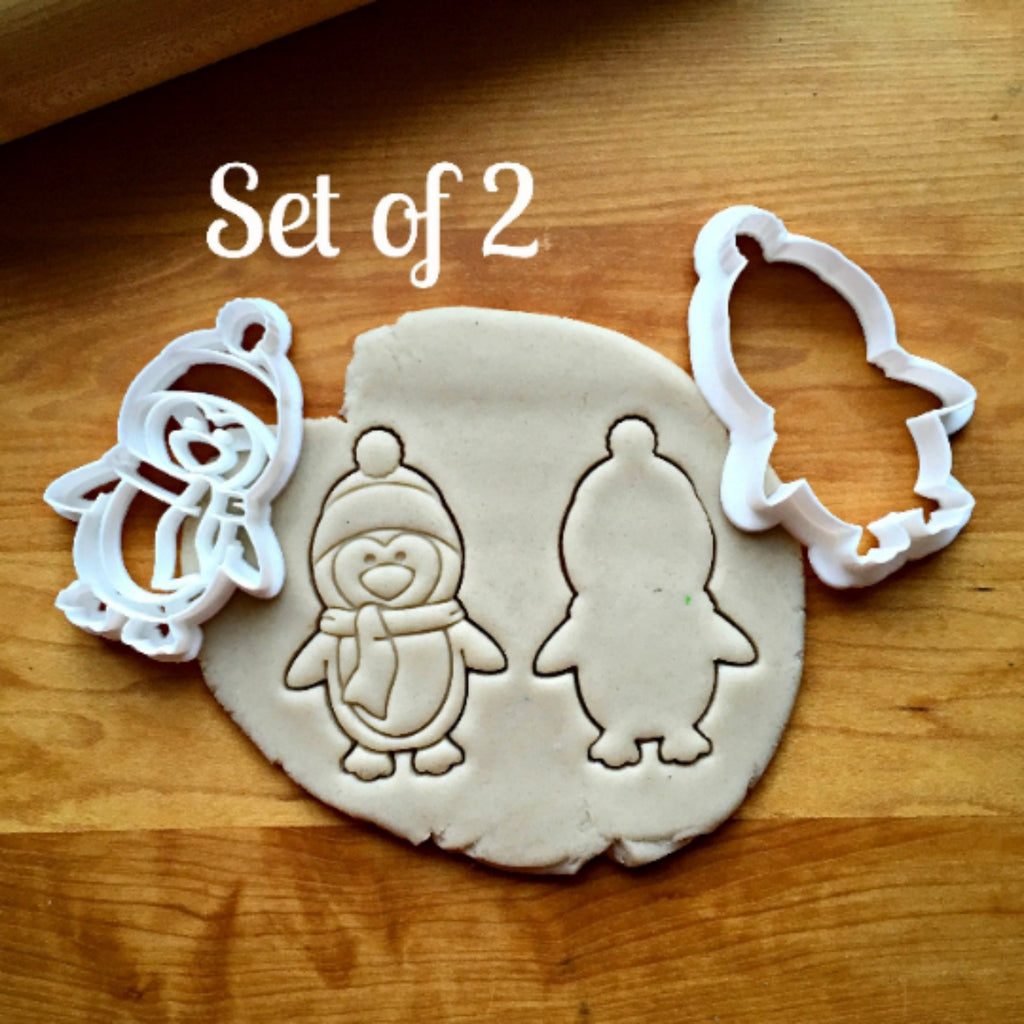 Set of 2 Penguin with Hat Cookie Cutters/Dishwasher Safe