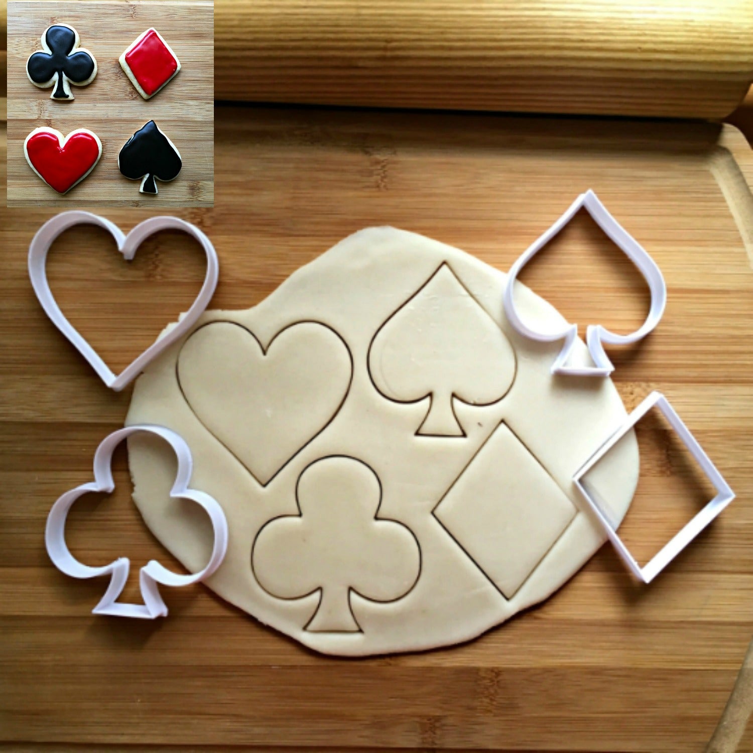 Set of 4 Playing Card Shapes Cookie Cutters/Dishwasher Safe