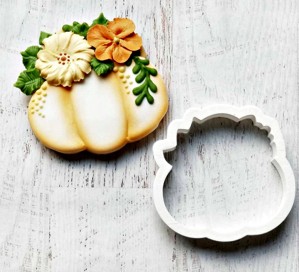 Pumpkin with Flowers Cookie Cutter/Dishwasher Safe