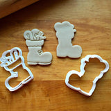Set of 2 Stuffed Santa Boot Cookie Cutters/Dishwasher Safe
