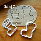 Set of 2 Stuffed Santa Boot Cookie Cutters/Dishwasher Safe