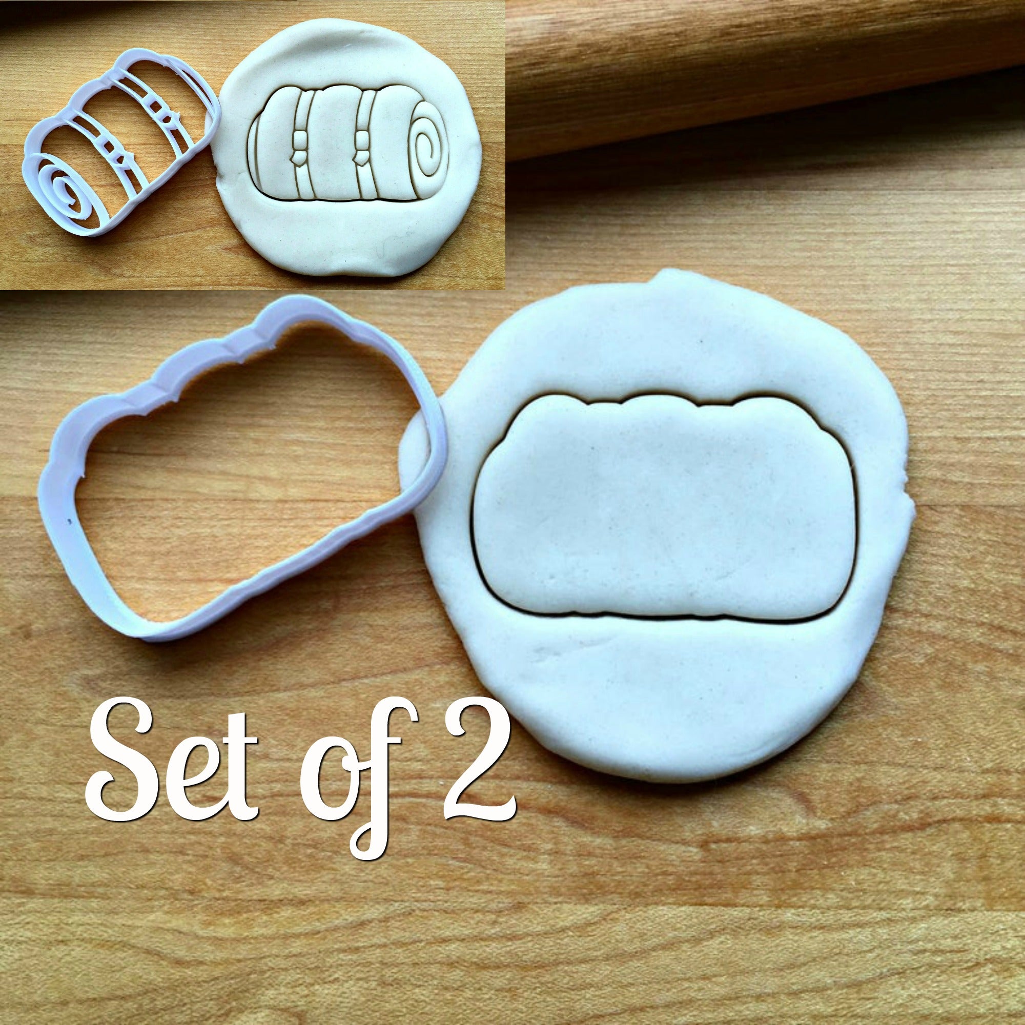 Set of 2 Sleeping Bag Cookie Cutters/Dishwasher Safe