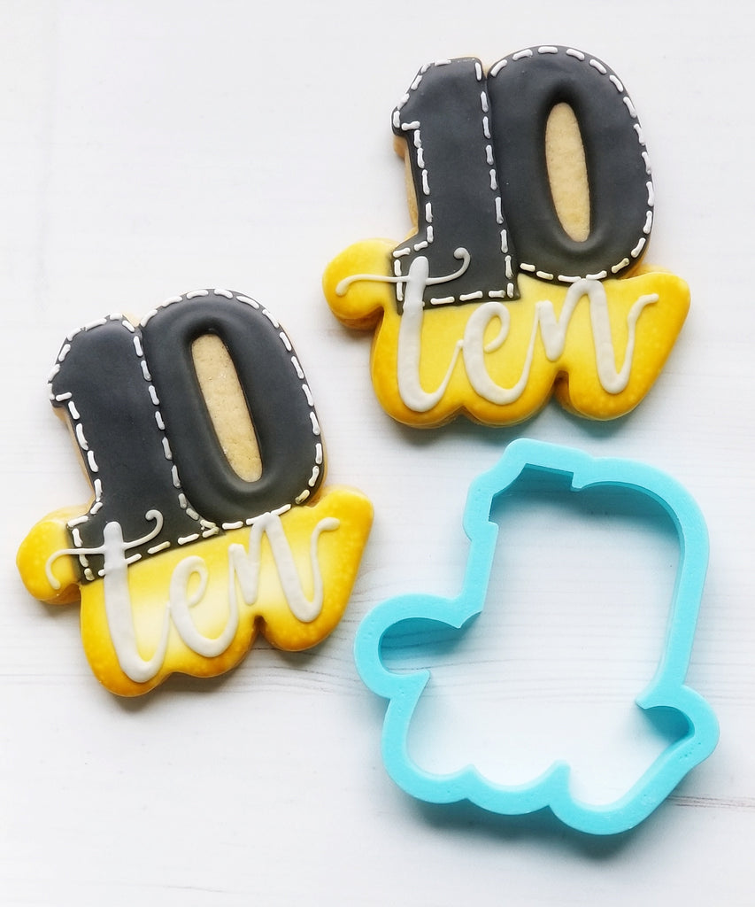 Lettered Number 10 Cookie Cutter/Dishwasher Safe