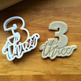Set of 3 Lettered Number 1-3 Cookie Cutters/Dishwasher Safe